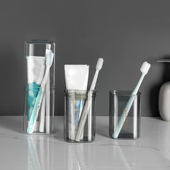 Travel Toothbrush Storage Container Box Toothpaste Holder Gargle Cup