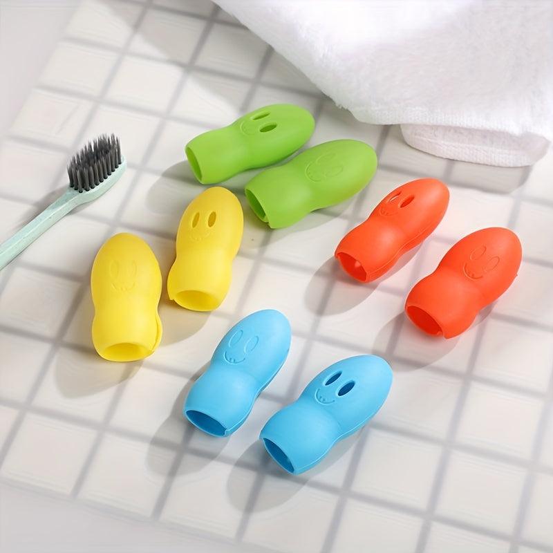 4pcs Silicone Toothbrush Head Cover Case Storage Box