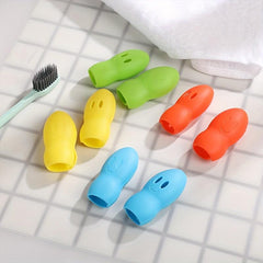 4pcs Silicone Toothbrush Head Cover Case Storage Box