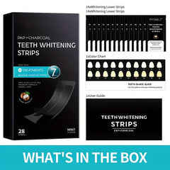 28pcs Pap Charcoal Teeth Whitening Strips Coconut Flavour