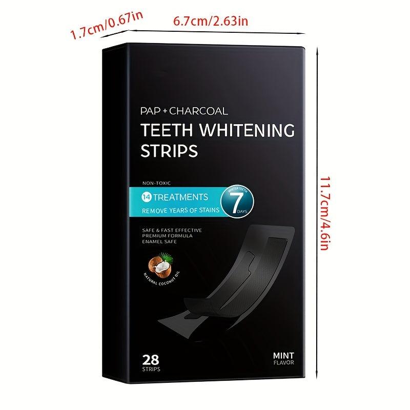 28pcs Pap Charcoal Teeth Whitening Strips Coconut Flavour