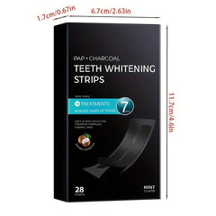 28pcs Pap Charcoal Teeth Whitening Strips Coconut Flavour
