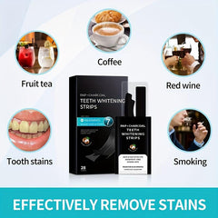 28pcs Pap Charcoal Teeth Whitening Strips Coconut Flavour