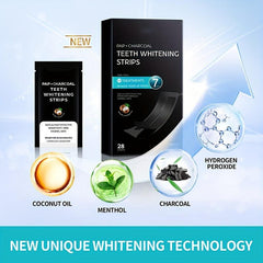 28pcs Pap Charcoal Teeth Whitening Strips Coconut Flavour