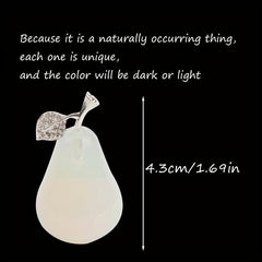 Natural Stone Pear Healing Crystal Guardian Figurine Home Decor