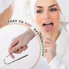 2pcs Tongue Scraper Stainless Steel Tongue Cleaners for Oral Care
