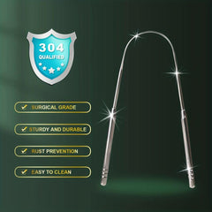 2pcs Tongue Scraper Stainless Steel Tongue Cleaners for Oral Care