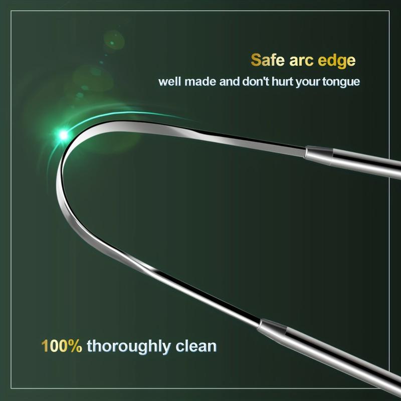 2pcs Tongue Scraper Stainless Steel Tongue Cleaners for Oral Care