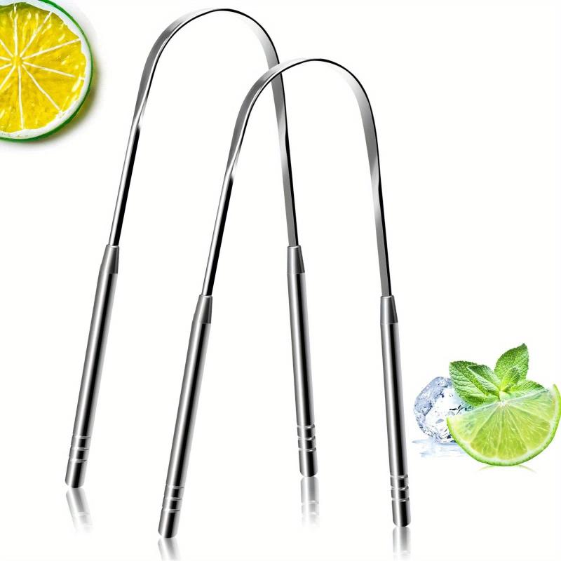 2pcs Tongue Scraper Stainless Steel Tongue Cleaners for Oral Care