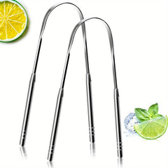 2pcs Tongue Scraper Stainless Steel Tongue Cleaners for Oral Care