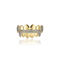 18k Real Golden Plating Micro Zircon Fangs Braces Halloween Ornaments