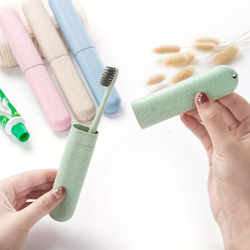 Wheat Straw Toothbrush Storage Container Box for Travel