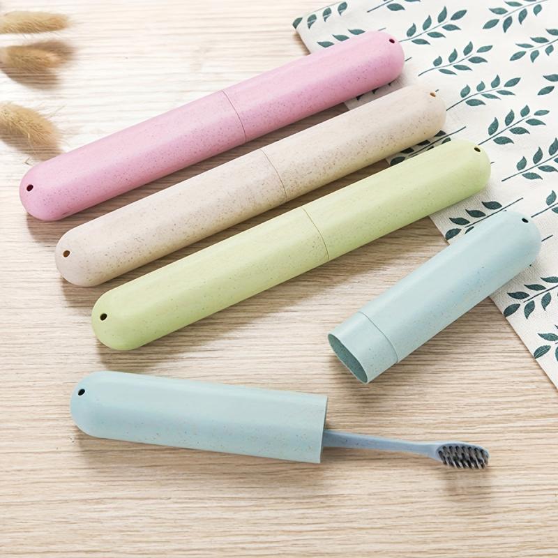 Wheat Straw Toothbrush Storage Container Box for Travel