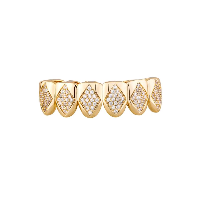 Iced Out Teeth Grillz for Hip Hop & Halloween
