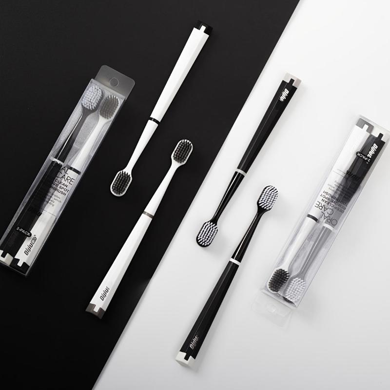 2pcs Nano Soft Manual Toothbrushes For Sensitive Teeth Gums