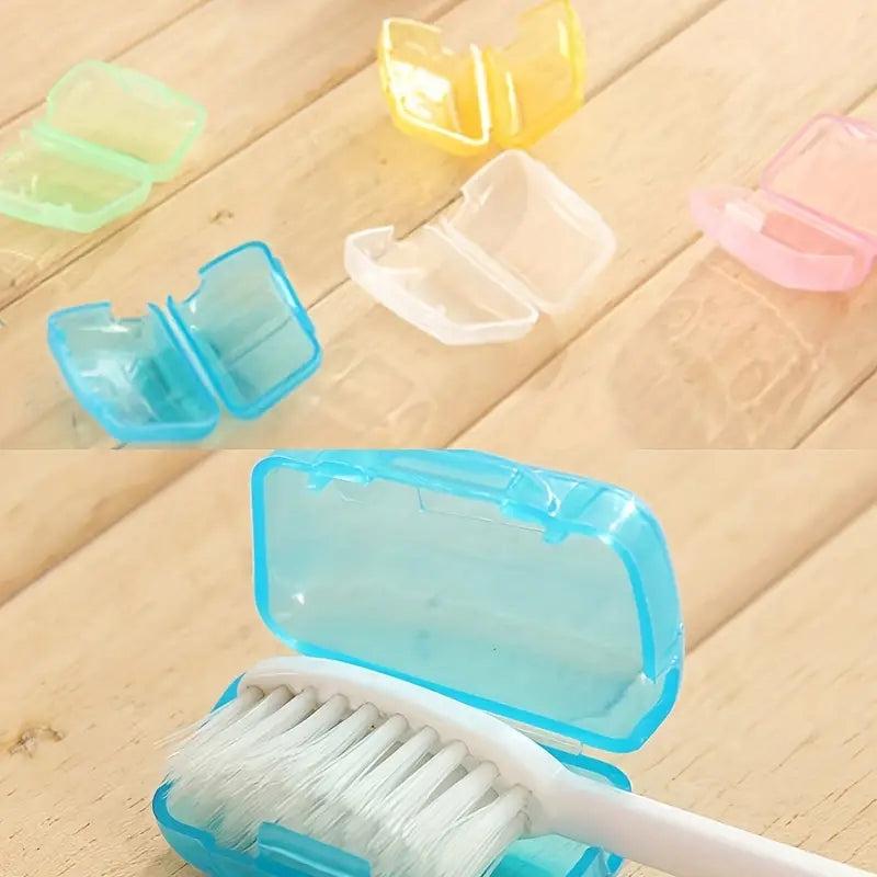 10pcs Portable Toothbrush Head Cover Case Storage Box - Bathroom Accessories