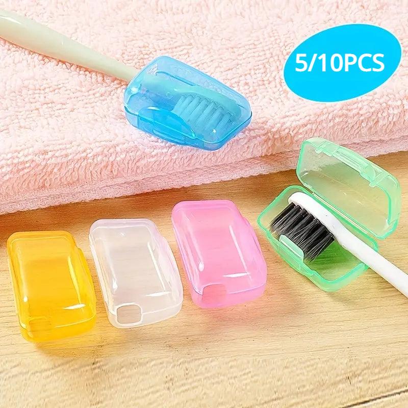 10pcs Portable Toothbrush Head Cover Case Storage Box - Bathroom Accessories