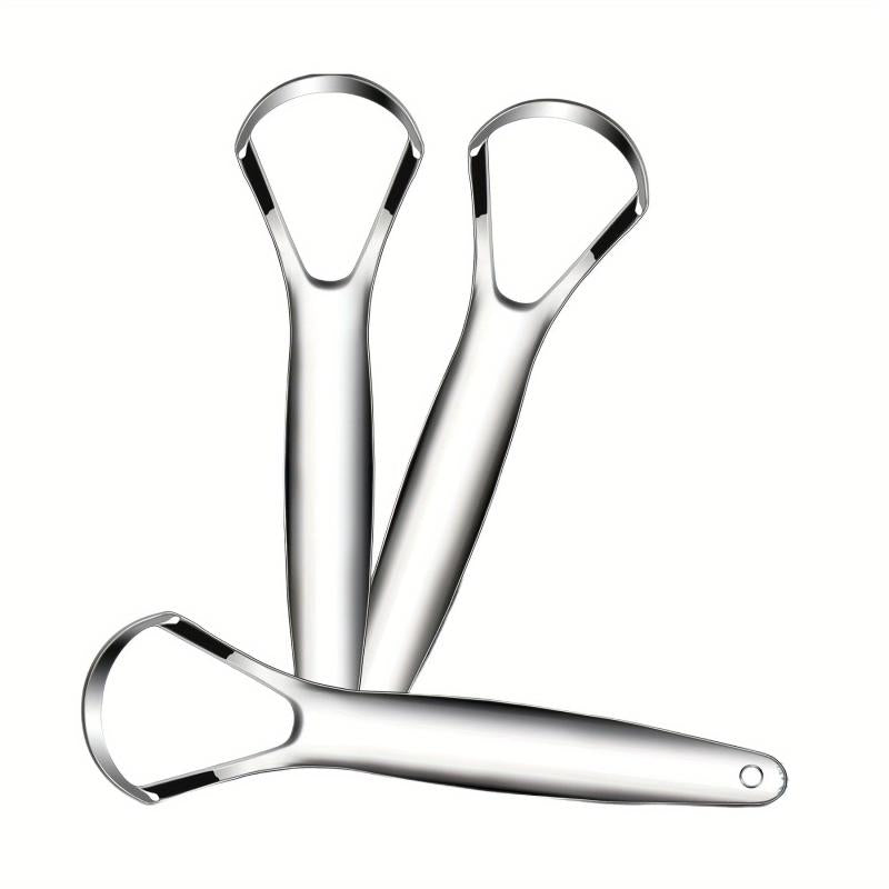 3pcs Tongue Scraper Stainless Steel Oral Care Tool for Bad Breath