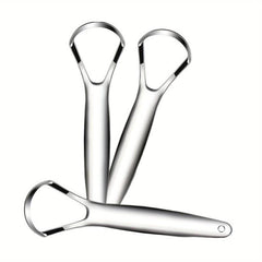 3pcs Tongue Scraper Stainless Steel Oral Care Tool for Bad Breath