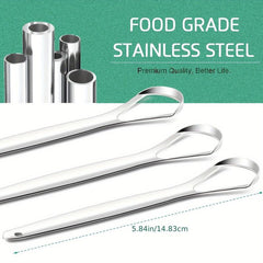 3pcs Tongue Scraper Stainless Steel Oral Care Tool for Bad Breath