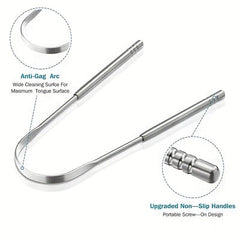 3pcs Tongue Scraper Stainless Steel Cleaners Oral Care