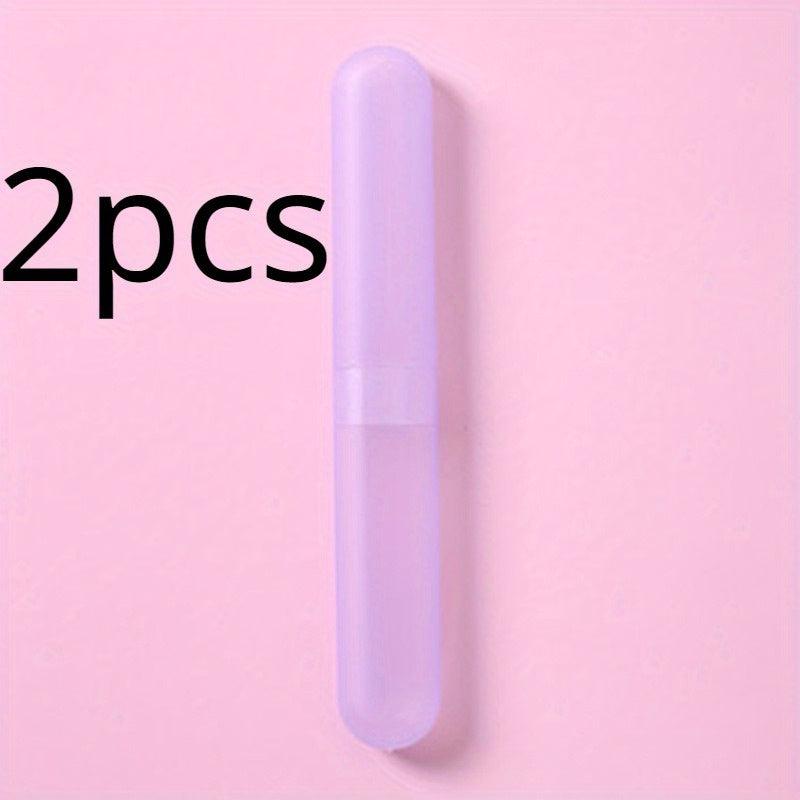 2pcs Toothbrush Storage Case Portable Travel Mouthwash Brushing Cup