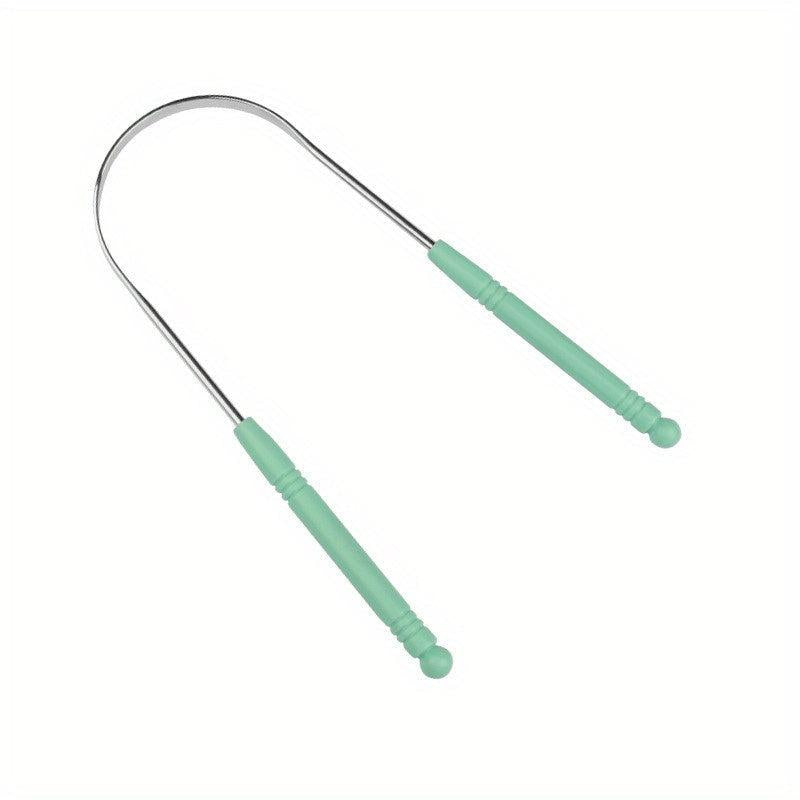 1pc Stainless Steel Tongue Scraper Plastic Handle for Reducing Bad Breath