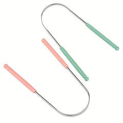 1pc Stainless Steel Tongue Scraper Plastic Handle for Reducing Bad Breath