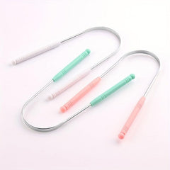 1pc Stainless Steel Tongue Scraper Plastic Handle for Reducing Bad Breath