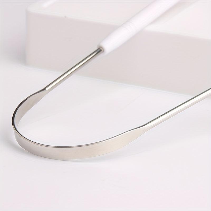 1pc Stainless Steel Tongue Scraper Plastic Handle for Reducing Bad Breath