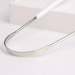 1pc Stainless Steel Tongue Scraper Plastic Handle for Reducing Bad Breath