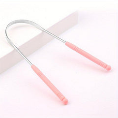 1pc Stainless Steel Tongue Scraper Plastic Handle for Reducing Bad Breath