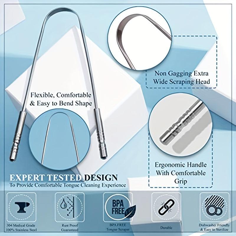 Stainless Steel Tongue Scraper Reduce Bad Breath Oral Care