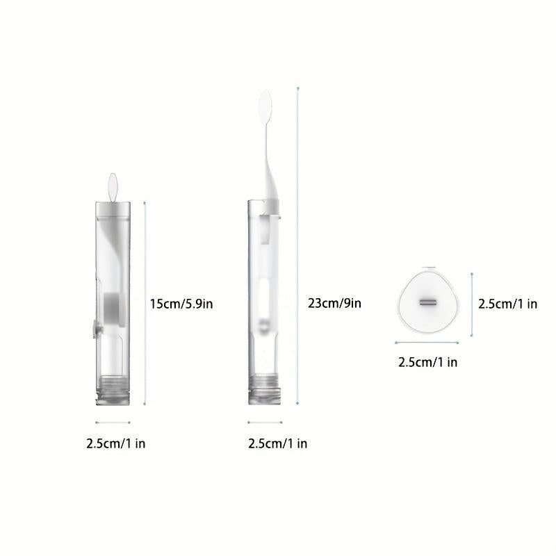 Portable Travel Toothbrush with Built-in Refillable Toothpaste Tube & Case
