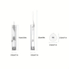 Portable Travel Toothbrush with Built-in Refillable Toothpaste Tube & Case
