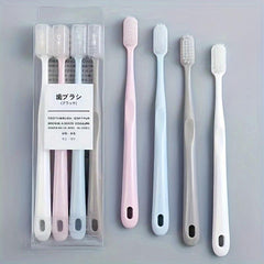 4pcs Soft Toothbrushes Bamboo Charcoal Bristles Oral Care
