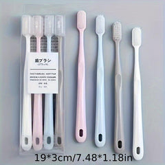 4pcs Soft Toothbrushes Bamboo Charcoal Bristles Oral Care