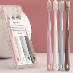 4pcs Soft Toothbrushes Bamboo Charcoal Bristles Oral Care