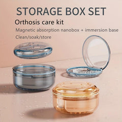 Denture Braces Bath Case Cup Box Holder Cleaner False Teeth Storage