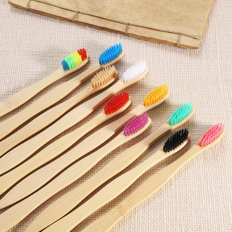 10pcs Bamboo Toothbrushes Soft Bristles Oral Care Home
