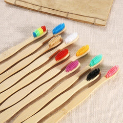 10pcs Bamboo Toothbrushes Soft Bristles Oral Care Home