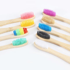 10pcs Bamboo Toothbrushes Soft Bristles Oral Care Home