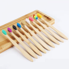 10pcs Bamboo Toothbrushes Soft Bristles Oral Care Home