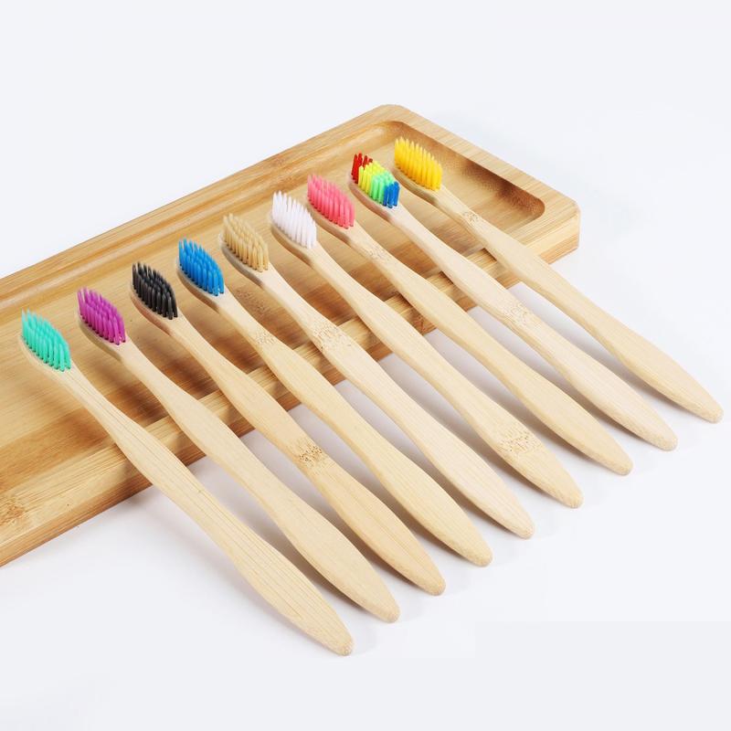 10pcs Bamboo Toothbrushes Soft Bristles Oral Care Home
