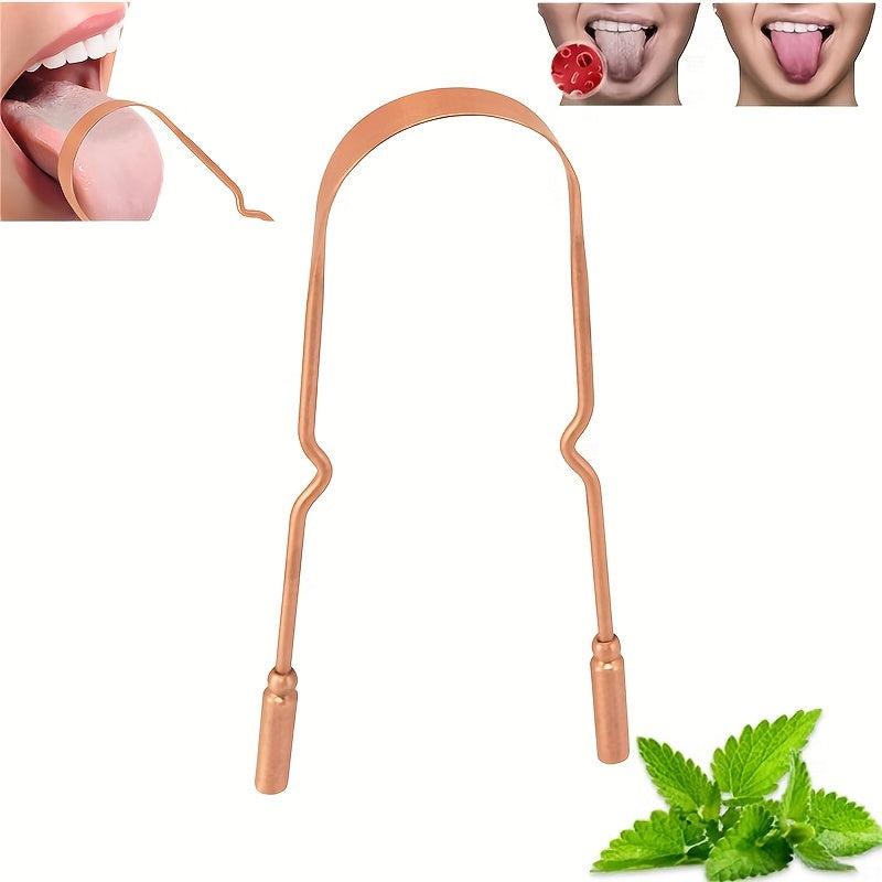 Copper U-shaped Tongue Scraper Reduce Bad Breath Oral Care Tool