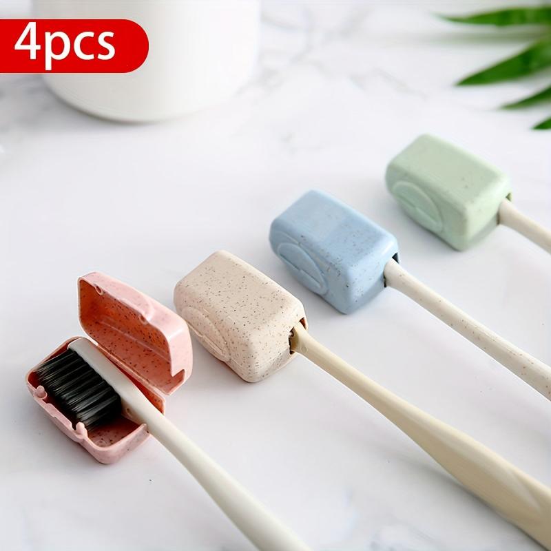 4pcs Toothbrush Head Cover Case Storage Box Toothbrush Protector Cap Holder