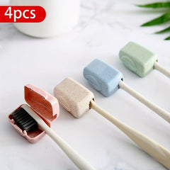 4pcs Toothbrush Head Cover Case Storage Box Toothbrush Protector Cap Holder