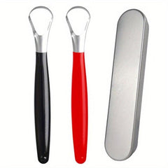 2pcs Tongue Scraper Set Stainless Steel Oral Care Tool