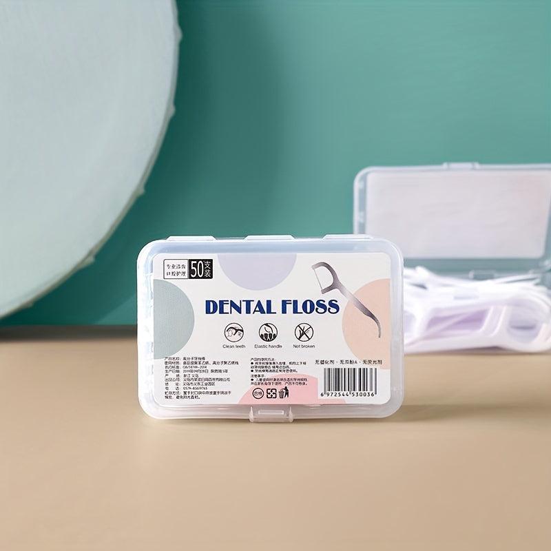 50pcs High Tension Individually Packed Dental Floss Sticks