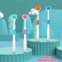2pcs Tongue Scraper Tongue Coating Scraper Oral Care Silicone Tongue Cleaners
